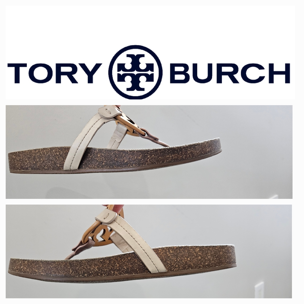 COPY - Tory Burch White and Brown Sandals